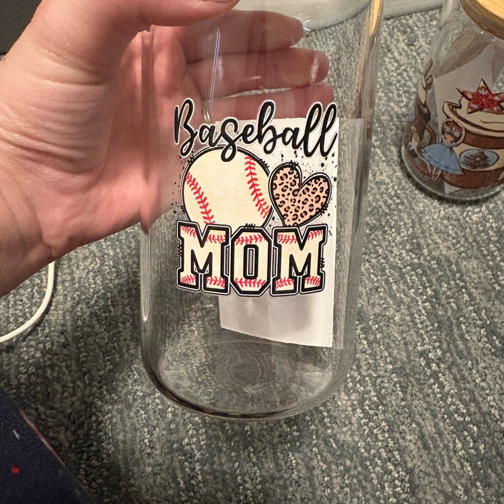 Baseball Mom Glass Tumbler